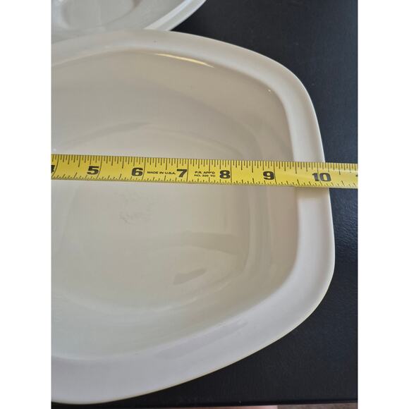 VTG MCM Poole Yellow Herb Garden Sage Casserole Dish 2.5 Quart Rectangular Lid - Picture 11 of 11